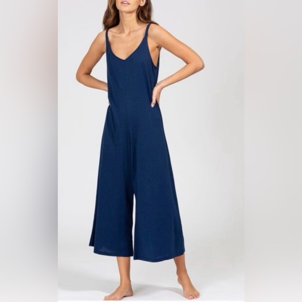 Eberjey Navy Wide Leg Jumpsuit